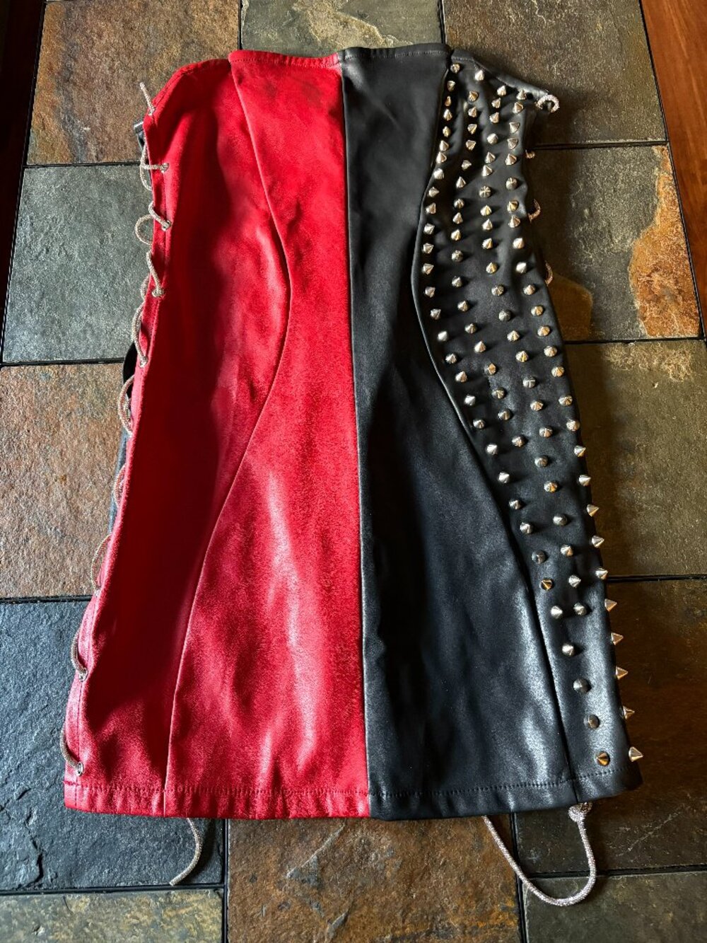 AKIRA All About This mini tube faux leather studded lace-up dress size L